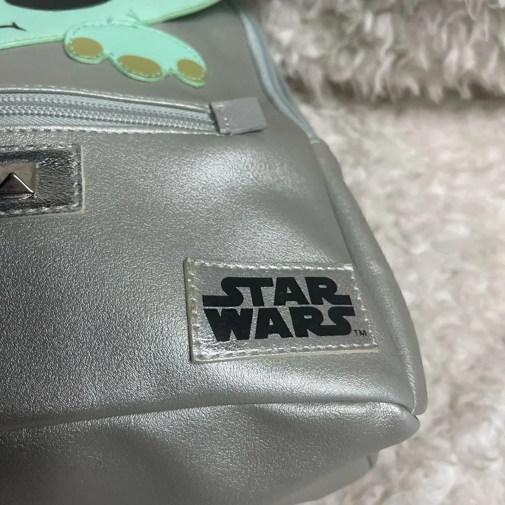 Star Wars Grogu Baby Yoda Mini Backpack Silver & mint green
